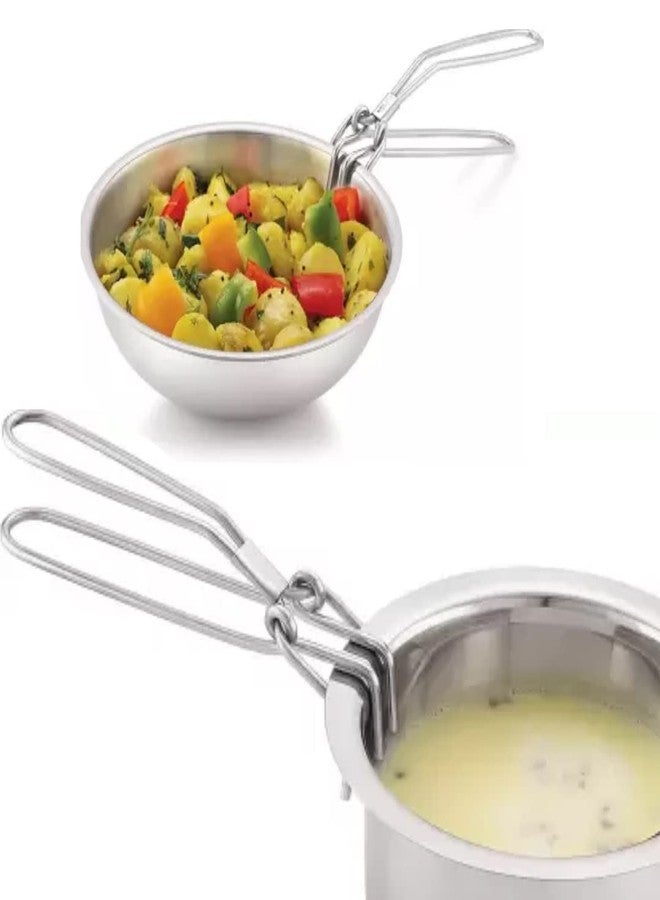 Oc9 Stainless Steel Pakkad/Utility Tong & Cheese Grater/Coconut Grater & Pizza Cutter & Potato Masher/Pav Bhaji Masher for Kitchen Tool Set - Image 2
